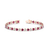 Load image into Gallery viewer, 7-60-ct-bezel-tennis-bracelet-heart-shaped-diamond-with-pink-sapphire-in-rose-gold-fdbrc10581htgsadrpiangle2-7-60-ct-nl-rg