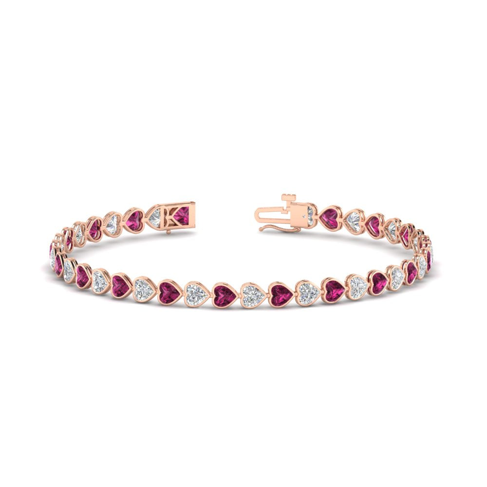 7-60-ct-bezel-tennis-bracelet-heart-shaped-diamond-with-pink-sapphire-in-rose-gold-fdbrc10581htgsadrpiangle2-7-60-ct-nl-rg