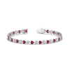 Load image into Gallery viewer, 7-60-ct-bezel-tennis-bracelet-heart-shaped-diamond-with-pink-sapphire-in-white-gold-fdbrc10581htgsadrpiangle2-7-60-ct-nl-wg