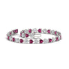 Load image into Gallery viewer, 7-60-ct-bezel-tennis-bracelet-heart-shaped-diamond-with-pink-sapphire-in-white-gold-fdbrc10581htgsadrpiangle2-7-60-ct-nl-wg