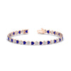 Load image into Gallery viewer, 7-60-ct-bezel-tennis-bracelet-heart-shaped-diamond-with-sapphire-in-rose-gold-fdbrc10581htgsablangle2-7-60-ct-nl-rg