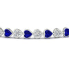 Load image into Gallery viewer, 7-60-ct-bezel-tennis-bracelet-heart-shaped-diamond-with-sapphire-in-white-gold-fdbrc10581htgsablangle2-7-60-ct-nl-wg