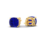 Load image into Gallery viewer, 7-carat-cushion-cut-sapphire-basket-stud-earring-in-yellow-gold-fdear10411cugsablangle4-7.00ct-nl-yg.jpg