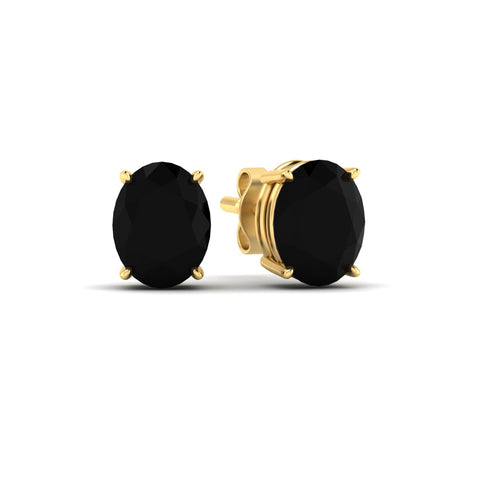 Oval Shaped Lab Grown Black Diamond Gemstone Earrings