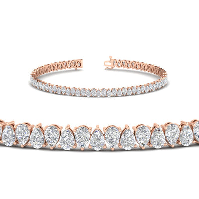 7 Carat Pear Cut Diamond Tennis Bracelet