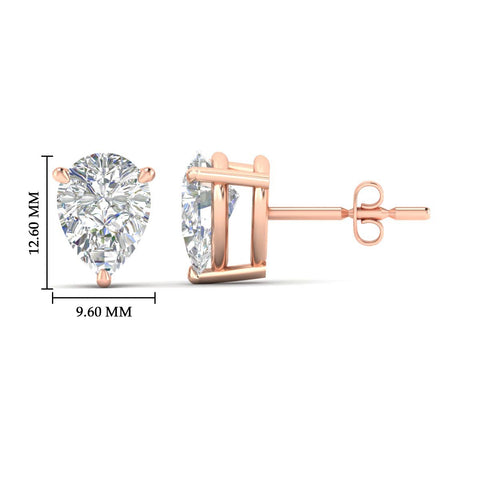 Three-Prong Pear Diamond Solitaire Stud Earrings [IGI Certified]
