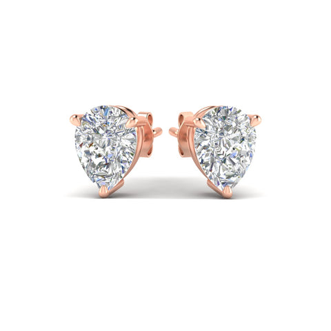 Three-Prong Pear Diamond Solitaire Stud Earrings [IGI Certified]