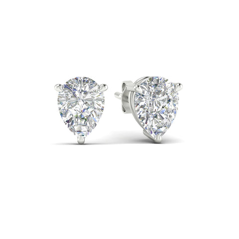 Three-Prong Pear Diamond Solitaire Stud Earrings [IGI Certified]