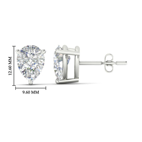 Three-Prong Pear Diamond Solitaire Stud Earrings [IGI Certified]