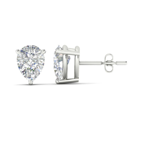 Three-Prong Pear Diamond Solitaire Stud Earrings [IGI Certified]