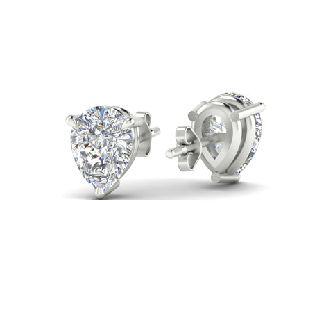 Three-Prong Pear Diamond Solitaire Stud Earrings [IGI Certified]