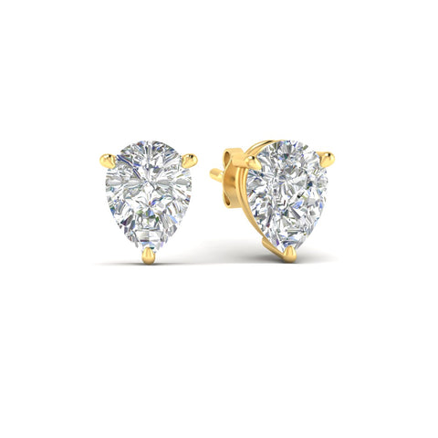 Three-Prong Pear Diamond Solitaire Stud Earrings [IGI Certified]