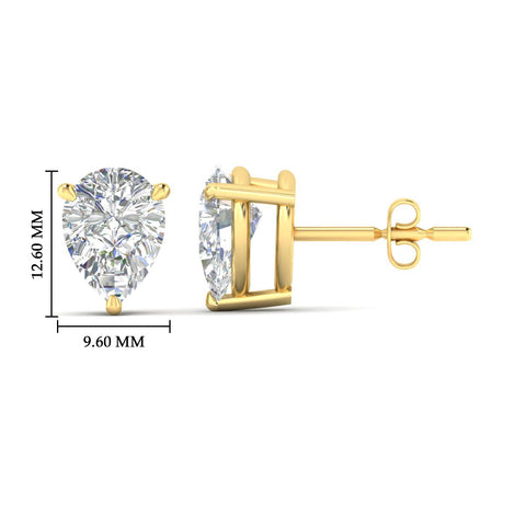 Three-Prong Pear Diamond Solitaire Stud Earrings [IGI Certified]