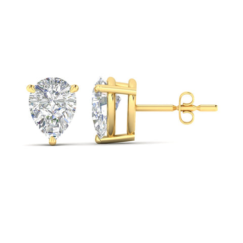 Three-Prong Pear Diamond Solitaire Stud Earrings [IGI Certified]