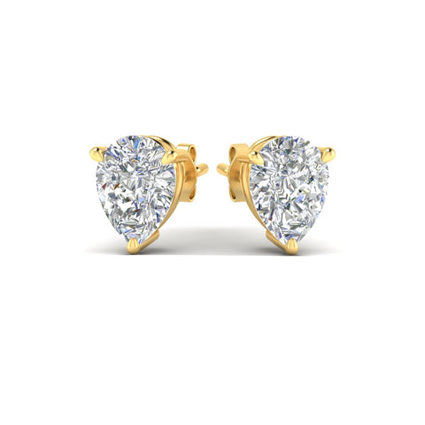 Three-Prong Pear Diamond Solitaire Stud Earrings [IGI Certified]