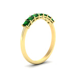 Load image into Gallery viewer, 7-emerald-princess-cut-1-ct-wedding-band-in-yellow-gold-fdwb179prgemgrangle2-1.00ct-nl-yg.jpg