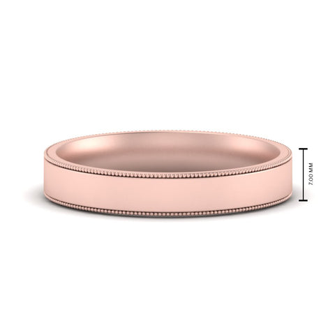 Stepped Edge Comfort Fit Flat Mens Band