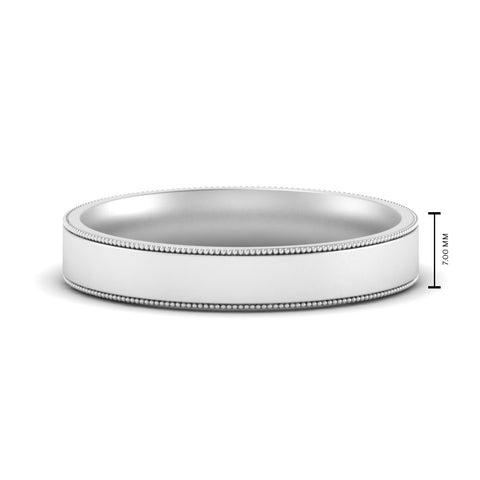 Stepped Edge Comfort Fit Flat Mens Band