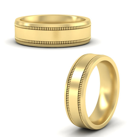 Mens Band Double Milgrain