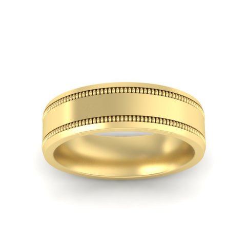 Mens Band Double Milgrain