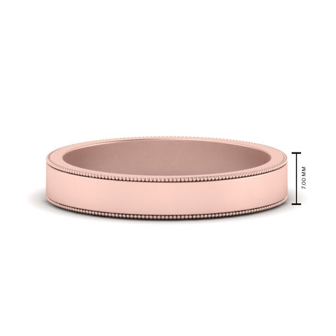 Flat Milgrain Mens Wedding Band