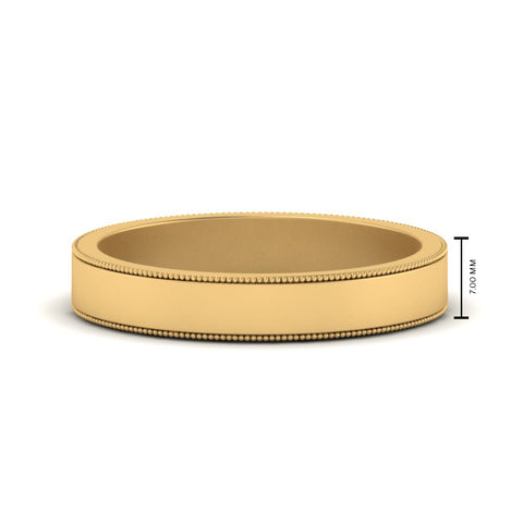 Flat Milgrain Mens Wedding Band