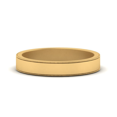 Flat Milgrain Mens Wedding Band