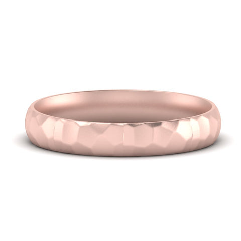 Mens Hammered Comfort Fit Wedding Band