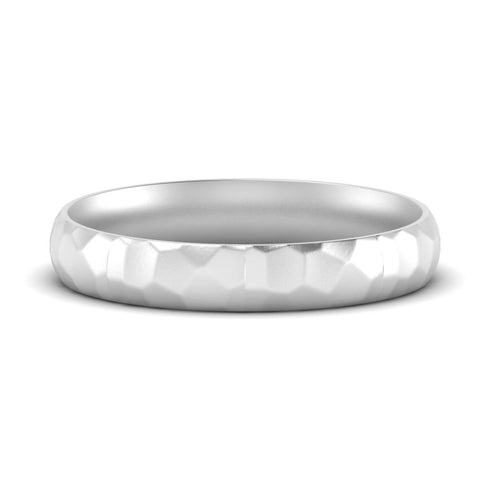 Mens Hammered Comfort Fit Wedding Band