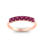 Load image into Gallery viewer, 7-pink-sapphire-princess-cut-1-ct-wedding-band-in-rose-gold-fdwb179prgsadrpiangle5-1.00ct-nl-rg.jpg