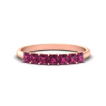 Load image into Gallery viewer, 7-pink-sapphire-princess-cut-1-ct-wedding-band-in-rose-gold-fdwb179prgsadrpisleep-1.00ct-nl-rg.jpg