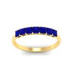 Load image into Gallery viewer, 7-sapphire-princess-cut-1-ct-wedding-band-in-yellow-gold-fdwb179prgsablangle5-1.00ct-nl-yg.jpg