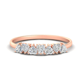 7 Stone Beautiful Heart Wedding Band