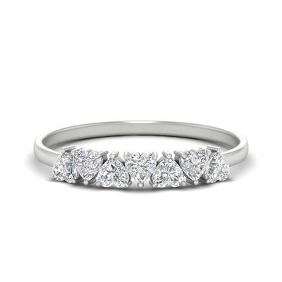 7 Stone Beautiful Heart Wedding Band