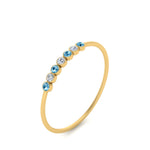 Load image into Gallery viewer, 7-stone-bezel-anniversary-diamond-band-with-blue-topaz-in-yellow-gold-FD9428RORGICBLTO-NL-YG.jpg
