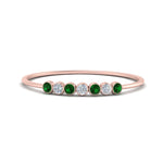 Load image into Gallery viewer, 7-stone-bezel-anniversary-diamond-band-with-emerald-in-rose-gold-FD9428RORGEMGR-NL-RG.jpg
