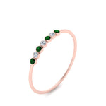 Load image into Gallery viewer, 7-stone-bezel-anniversary-diamond-band-with-emerald-in-rose-gold-FD9428RORGEMGR-NL-RG.jpg
