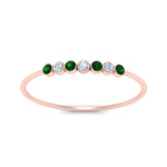Load image into Gallery viewer, 7-stone-bezel-anniversary-diamond-band-with-emerald-in-rose-gold-FD9428RORGEMGR-NL-RG.jpg
