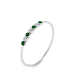 Load image into Gallery viewer, 7-stone-bezel-anniversary-diamond-band-with-emerald-in-white-gold-FD9428RORGEMGR-NL-WG.jpg
