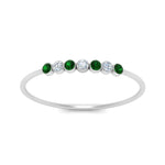 Load image into Gallery viewer, 7-stone-bezel-anniversary-diamond-band-with-emerald-in-white-gold-FD9428RORGEMGR-NL-WG.jpg

