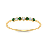 Load image into Gallery viewer, 7-stone-bezel-anniversary-diamond-band-with-emerald-in-yellow-gold-FD9428RORGEMGR-NL-YG.jpg
