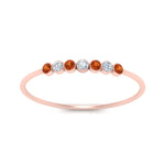 Load image into Gallery viewer, 7-stone-bezel-anniversary-diamond-band-with-orange-sapphire-in-rose-gold-FD9428RORGSAOR-NL-RG.jpg
