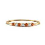 Load image into Gallery viewer, 7-stone-bezel-anniversary-diamond-band-with-orange-sapphire-in-yellow-gold-FD9428RORGSAOR-NL-YG.jpg
