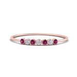 Load image into Gallery viewer, 7-stone-bezel-anniversary-diamond-band-with-pink-sapphire-in-rose-gold-FD9428RORGSADRPI-NL-RG.jpg
