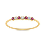 Load image into Gallery viewer, 7-stone-bezel-anniversary-diamond-band-with-pink-sapphire-in-yellow-gold-FD9428RORGSADRPI-NL-YG.jpg
