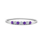 Load image into Gallery viewer, 7-stone-bezel-anniversary-diamond-band-with-purple-topaz-in-white-gold-FD9428RORGVITO-NL-WG.jpg
