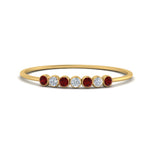 Load image into Gallery viewer, 7-stone-bezel-anniversary-diamond-band-with-ruby-in-yellow-gold-FD9428RORGRUDR-NL-YG.jpg
