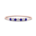 Load image into Gallery viewer, 7-stone-bezel-anniversary-diamond-band-with-sapphire-in-rose-gold-FD9428RORGSABL-NL-RG.jpg
