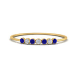 Load image into Gallery viewer, 7-stone-bezel-anniversary-diamond-band-with-sapphire-in-yellow-gold-FD9428RORGSABL-NL-YG.jpg
