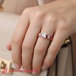 Load image into Gallery viewer, 7-stone-classic-engagement-ring-rose-gold-fdens1027r-model
